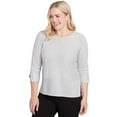 thumbnail image 3 of Alfred Dunner Womens Heat Set Embellished Solid Knit Top, 3 of 4
