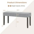 thumbnail image 3 of Costway 2 PCS Upholstered Bench with Padded Seat Solid Rubber Wood Legs for Living Room, 3 of 9