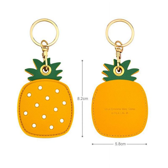 Llavero con funda de cuero con tarjeta de acceso de dibujos animados, llavero creativo y lindo para niña, bolso colgante, regalo personalizado