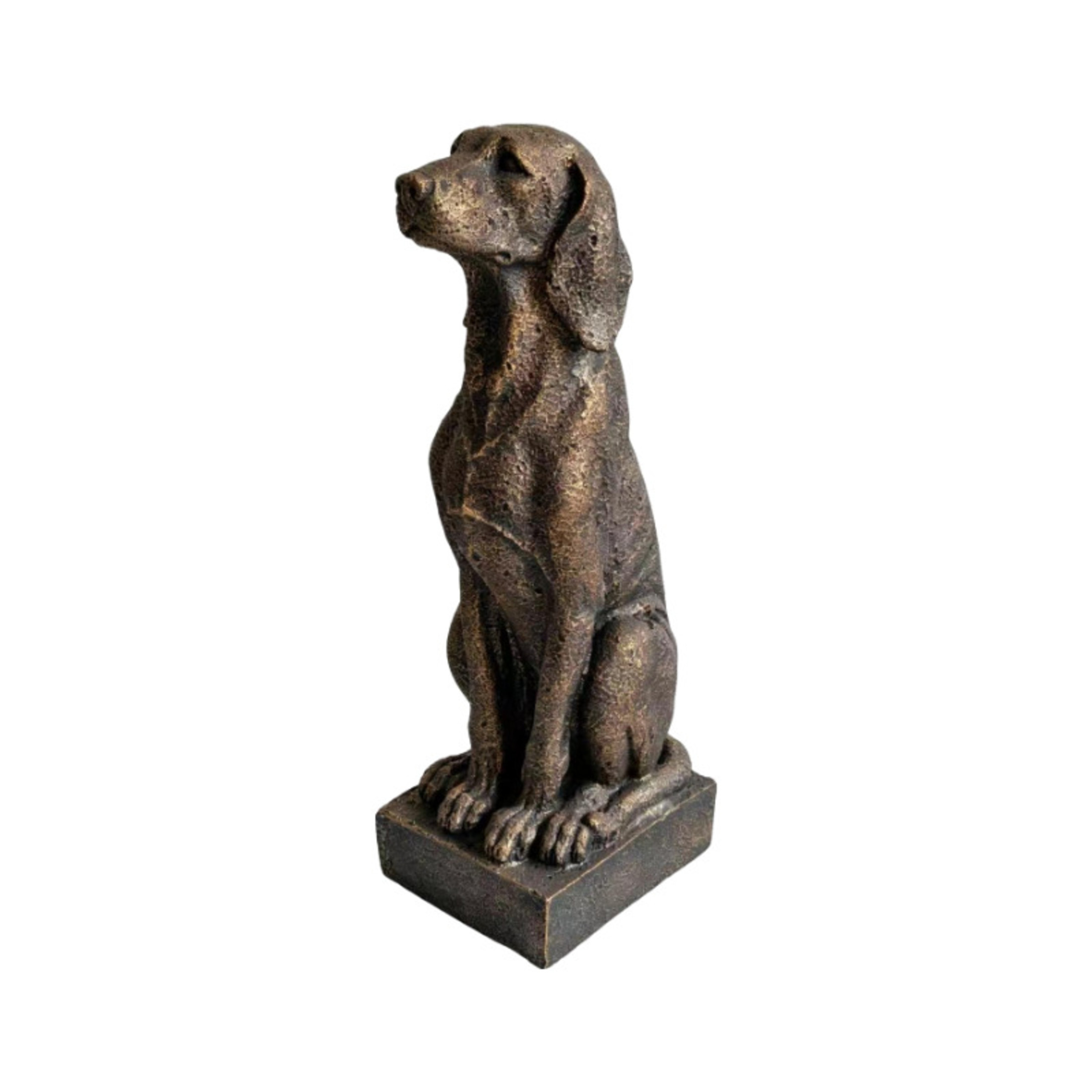 GDF Studio Hound Dog Resin Indoor/Outdoor Guardian Statue, Weather-Resistant Decor Figurine for Garden & Courtyard