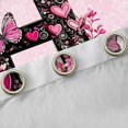 thumbnail image 4 of Erosebridal Floral Monogrammed H Black Out Curtains, Pink Damask Curtains Pack of 2 (42x63 Each), 4 of 6