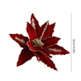 thumbnail image 3 of OAVQHLG3B Poinsettia Artificial Flowers Christmas Tree Ornaments Glitter Artificial Magnolia Flowers for Xmas New Year Party Wedding Holiday DIY Decorations, 3 of 6