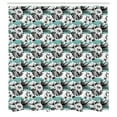 thumbnail image 3 of Ambesonne Hawaii Shower Curtain, Watercolor Hibiscus Stripes, 69"Wx84"L, Seafoam Charcoal Grey, 3 of 5