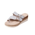 thumbnail image 3 of LangJing Women's Espadrilles Dressy Platform Sandals 2026 Summer Casual Open Toe Wedges Sandals with Toe Rings Glitter Sandal Silver,36, 3 of 7