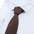 thumbnail image 5 of ZheElen Cravate Tricotée Mode pour Hommes Cravate Étroite Décontractée Marron Marron, 5 of 5