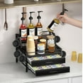 thumbnail image 2 of Coffee Syrup Rack Organizer - 4-Tier 8 Syrup Wine Bottles Stand with 82 Storage Drawer for K-Cups, Coffee Pod Holder for Countertop, Bar Station, Kitchen, Black, 2 of 9