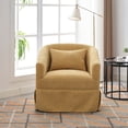 thumbnail image 3 of Smilegend Modern 360-Degree Swivel Accent Armchair, Linen Blend Upholstered Chair with Metal Legs and Comfortable Foam Padding, for Living Room, Bedroom, Office, Mustard Yellow, 3 of 8