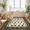 thumbnail image 3 of Design&I 4'x6' Ultra Soft Area Rug, Hunting Folk Print Antler Border Tracks Motif Woodland Antlers None Fluffy Washable Non Shedding for Bedroom Living Room Home Office, 3 of 7