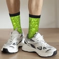 thumbnail image 6 of Hirioo Lime green glitter Pattern Adult Middle Tube Socks Breathable Sock Non-Pilling,Contrasting Color Design, 6 of 6