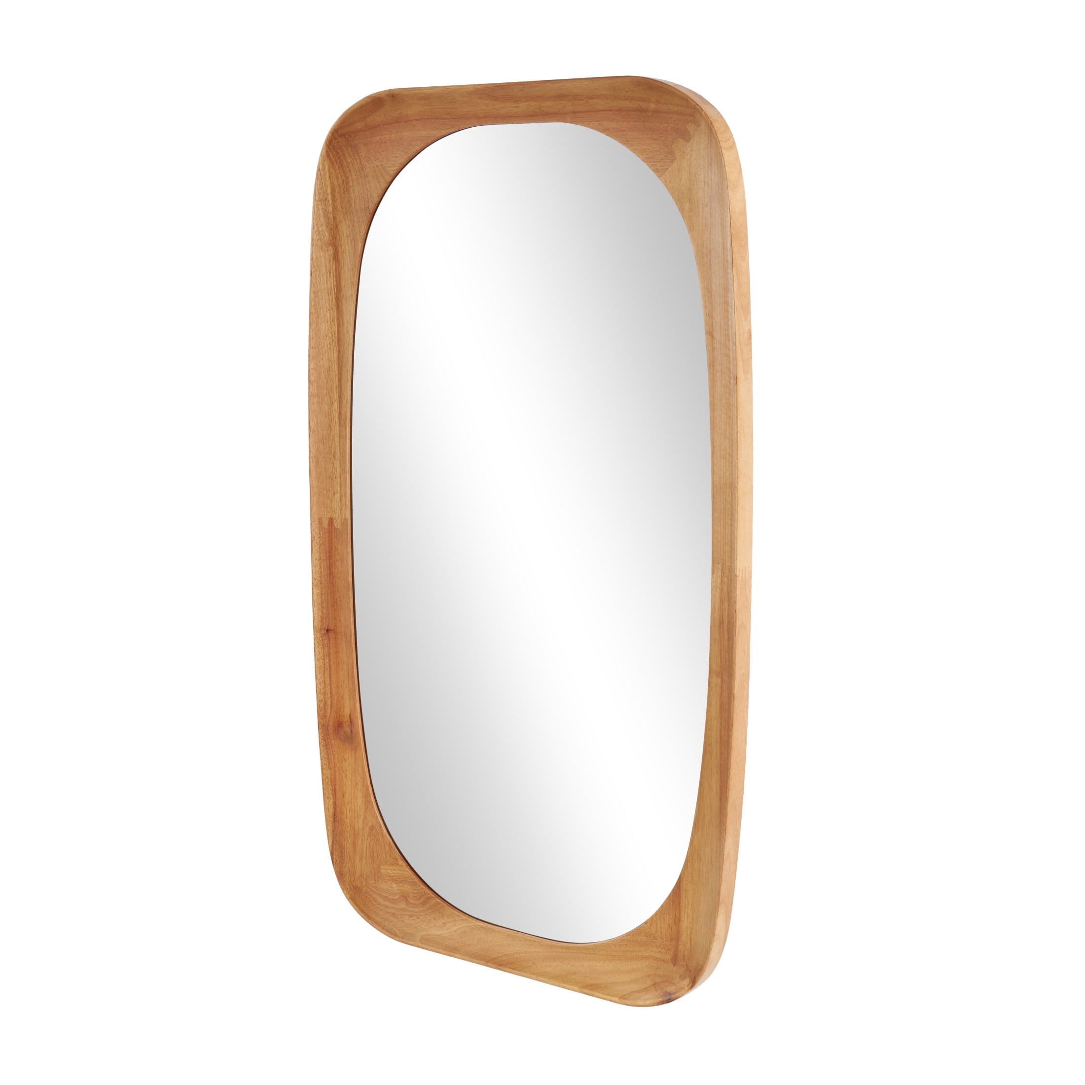 DecMode 28" x 47" Brown Oval Wall Mirror