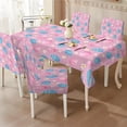 thumbnail image 2 of TSOVTHRID Easter Egg Floral Print Tablecloth with Dining Chair Slipcovers Set Rectangle Table Cloth Washable Chair Covers Removable Furniture Dustprooof Cover for Easter Decor, 5 Pcs, 2 of 7