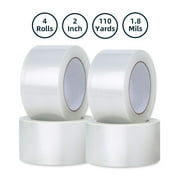 Coolpkg 4 Rolls 2 Inch x 110 Yards, 330ft, Clear Carton Tape, Sealing Packing Tape for Shipping, Moving, Storage