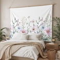 thumbnail image 3 of Pink Blue Spring Floral Tapestry for Bedroom Wall Hanging Tapestry, Watercolor Elegant Botanical Ceiling Backdrop Tapestries Poster Blanket Wall Decor for Teens Room Living Room Dorm 55" x 73", 3 of 8