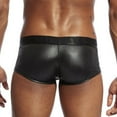 thumbnail image 5 of Odeerbi Mens Underwear Seamless Boxer Briefs Leather Erogenous Big Bag Underwear Black, 5 of 6