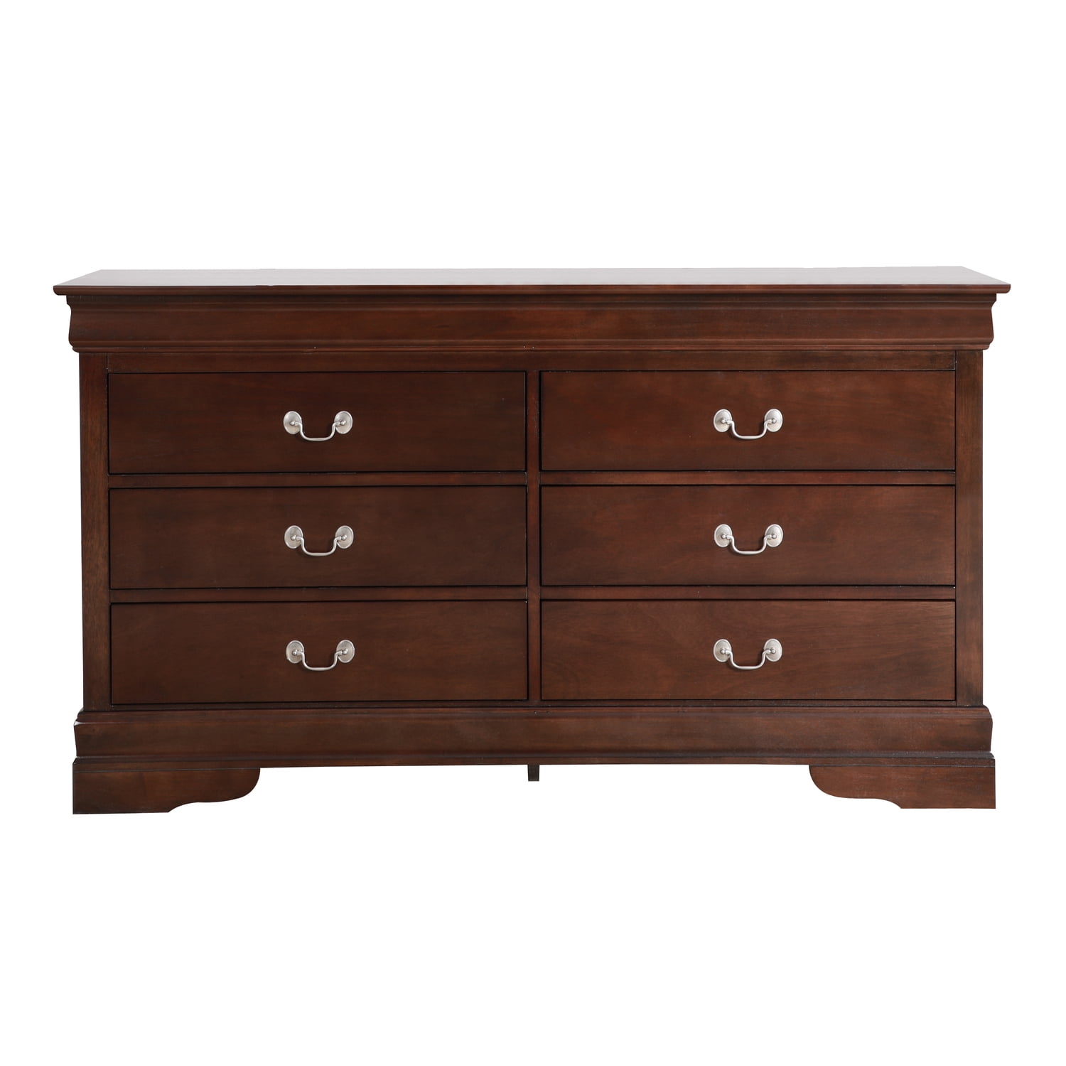 Glory Furniture Louis Phillipe 6 Drawer Dresser in Cappuccino