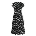 thumbnail image 7 of asdoklhq Skirt for Women Plus Size,Plus Size Polka Dot Print Dress Button Lace-up Waist V-neck Skirt, 7 of 7