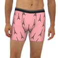 thumbnail image 2 of Men'S Boxer Briefs, Eiffel Tower Pink Soft And Breathable Mens Underwear Boxer Briefs With Widen Waist, 2 of 2