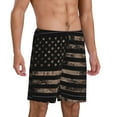 thumbnail image 2 of Kdxio American Flag with Desert Camouflage Print Mens Sleep Shorts Bottoms Soft Comfy Pajama Wear Pants with Drawstring Pockets, 2 of 7
