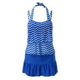 thumbnail image 4 of ibiyuan Women's Plus Size Tankini Swimsuits Two Piece Rash Guard Capris Athletic Swimwear Bathing Suits for Women Tie Dye Womens 2 Piece Swimsuits,Blue, 4 of 5