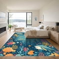 thumbnail image 3 of ODIKA 4'x6' Machine Washable Non-Slip Area Rug, CDIWIDH Sea Creature for Theme Character Room High Traffic Rug, Blue, 889798, 3 of 7