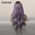 thumbnail image 4 of Foreign Trade Amazon Halloween Middle Part Curly Hair Purple Mixed Color Women's Wig High Temperature Fiber Wigs Gradient Purple, 4 of 5