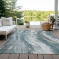 thumbnail image 6 of Addison Rugs Chantille Indoor/Outdoor Transitional Swirls Teal Washable Rectangle Rug, 3' x 5', 6 of 6