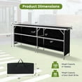 thumbnail image 3 of Gymax Portable Bar Table Folding Camping Table w/ Aluminum Alloy Frame 2-Tier Shelves, 3 of 10
