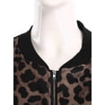 thumbnail image 5 of inhzoy Women's Bomber Jacket Lightweight Zip Up Casual Metallic Jacket Coat Outerwear Leopard M, 5 of 7