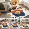 thumbnail image 5 of Round Rugs 3Ft, Boho Round Area Rug Washable Indoor Throw Carpet, Bohemia Middle Century Leaves Abstract Minimalist Beige Small Non Slip Circle Rug for Bedroom Living Room Home Decor Aesthetic, 5 of 8