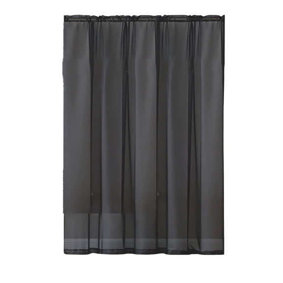 Solid Color Sheer Curtains with Rod Pocket | Semi-Transparent Polyester Gauze Panel | 52x63 Inches | Black, White, Gray, Pink, Navy Options
