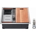 thumbnail image 3 of Kitchen Sink Workstation  Stainless Steel Undermount Sink  Drop-In Single Bowl Farmhouse Basin with Ledge &amp; Multiple Accessories  Household Dishwasher Sinks for RV  Prep Kitchen  Bar, 3 of 3