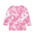 thumbnail image 4 of KyCheLot Girls Pullover Tshirts Cute Tie Dye Printed 3/4 Sleeve Loose Tunic Tops Dailywear 3-12 Years, 4 of 5