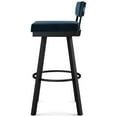 thumbnail image 3 of Amisco Travis 30 In. Swivel Bar Stool - Dark Blue Velvet / Black Metal, 3 of 9