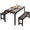 Brown and Black, variant on PAPROOS Dining Table Set for 4, 3-Piece Kitchen Table Set with 2 Benches, Metal Frame, Modern Dining Room Table Set for Home, Cafeteria, Bar, Black