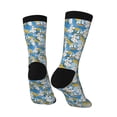 thumbnail image 3 of Goofa Flower and Sail Boat Printed Men's Crew Socks, Soft Durable Breathable Moisture-Wicking with Odor Control Cotton socks, 3 of 9