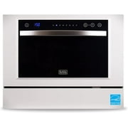 BLACK+DECKER 6-Place Setting Compact Countertop Dishwasher, Accommodates up to 10-In. Dinner Plates, BCD6W