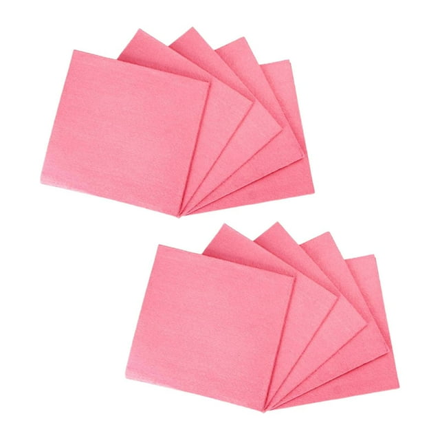 Paquete de 10 paños de limpieza de microfibra reutilizables, multiusos, absorbentes y suaves para cocina. Rosa