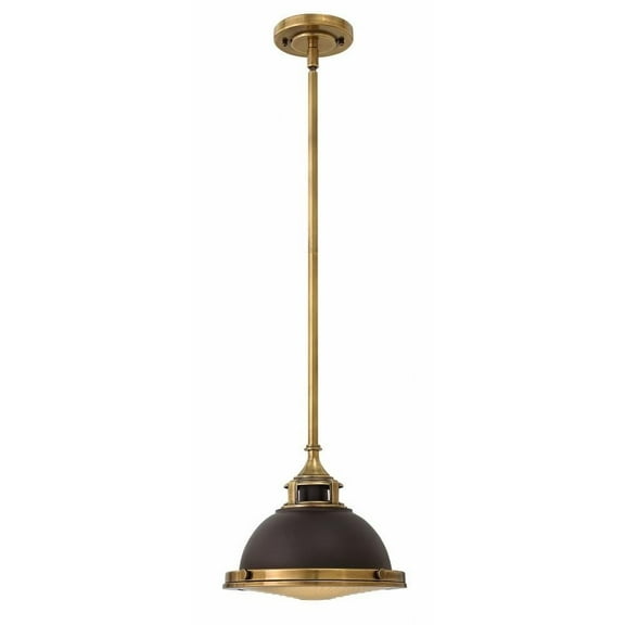 1 Light Small Pendant in Traditional-Industrial Style 11.75 inches Wide By 9 inches High-Buckeye Bronze Finish Bailey Street Home 81-Bel-1903435