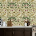 thumbnail image 2 of Farmhouse Peel and Stick Wallpaper Vintage Floral Bird Strawberries Earthy Tones Wall Mural 17.7in x 9.8ft Self Adhesive Removable Wall Paper Renter Friendly Wallpaper for Bedroom Cabinets, 2 of 8