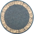 thumbnail image 2 of Safavieh Courtyard Dani Bordered Indoor/Outdoor Area Rug, Blue/Natural, 5'3" x 5'3" Round, 2 of 9