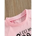 thumbnail image 4 of Toddler Baby Girl 2Pcs Outfit 1T 2T 3T 4T 5T Short Sleeve Letter T Shirts Tops +Solid Color Shorts Set Summer Clothes, 4 of 7
