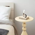 thumbnail image 5 of 24 inch Vintage Metal End Table Small Round Side Table for Living Room Bedroom White, 5 of 7