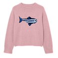 thumbnail image 5 of Women's Oversized Roll Neck Cute Fish Graphic Sweater Vintage Soft Knit Fabric Loose Jumpers Fall Pullover Sweater ﻿ (Pink L), 5 of 5