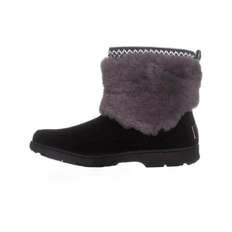 Womens UGG Australia Brie Side Pom Pom Pull On Boots Black 9 US