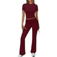 thumbnail image 1 of Birdeem Blouses pour Femmes Décontractées Printemps et Été Femmes Unies Manches Courtes Col Rond Blouses Hauts Pantalon Long Ensembles Taille Élastique, 1 of 1