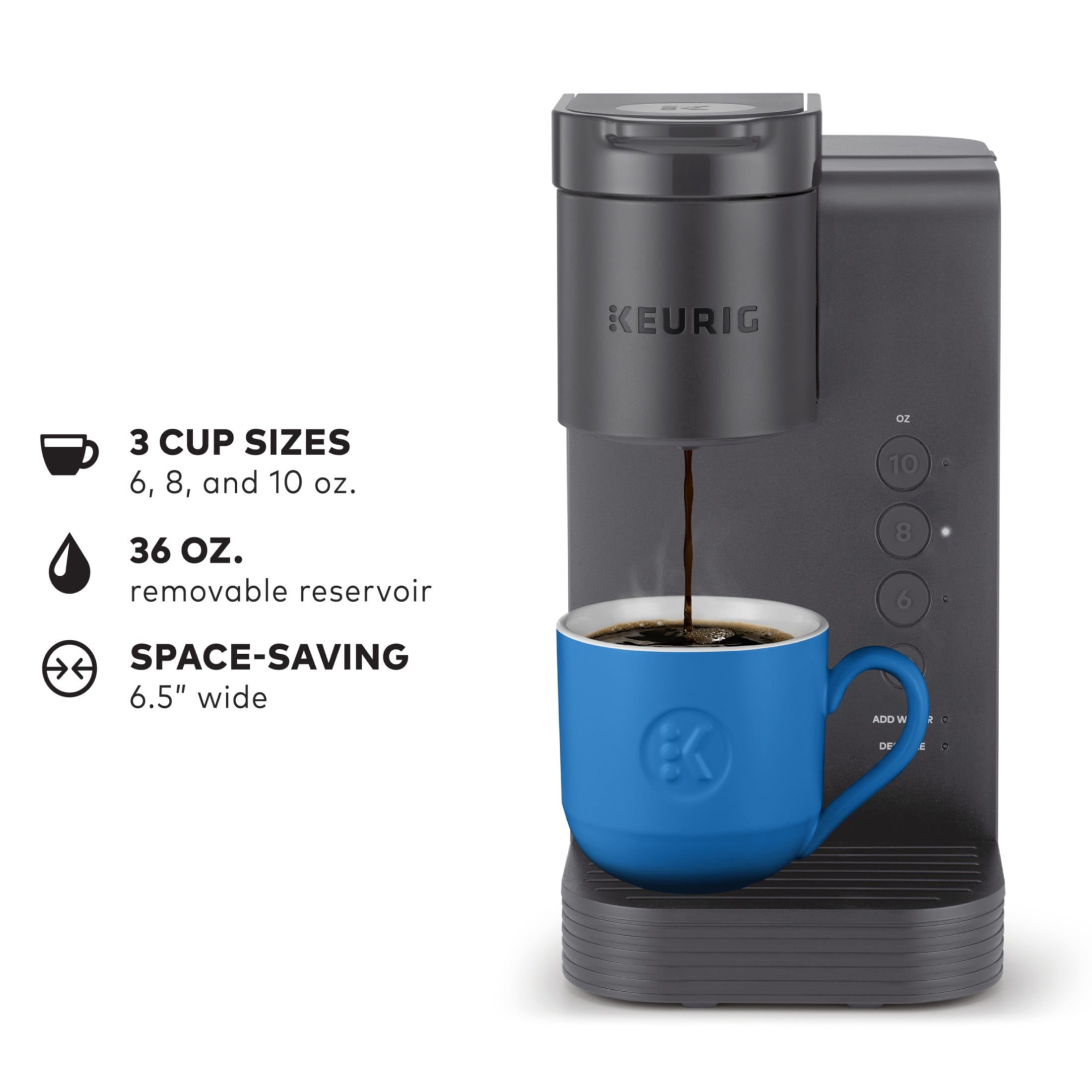 Keurig KExpress Essentials SingleServe Coffee Machine, Brews with KCup Pods, Matte Gray  (图4)