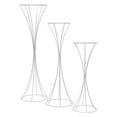 thumbnail image 3 of Dwellnix Wedding Flower Stand, Silver Electroplated Iron, Hourglass Shaped Vase for Centrepieces, Perfect for Weddings and Events, Set of 3, 3 of 6
