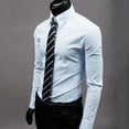 thumbnail image 4 of DISHAN Men's Shirt Button-down Closure Anti-wrinkling Odorless Long-sleeve Button-down Shirt for Daily Life, 4 of 8