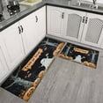 thumbnail image 3 of Kitchen Rug Set Of 2 Non Skid Kitchen Mats for Floor,Happy Halloween Spooky Trick or Treat Ghost Kitchen Rugs and Mats for Bathroom,Room Door (47x17+30x17 Inches), 3 of 7