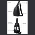 thumbnail image 4 of Hombres al aire libre Pack Pack, Black Smooth Zipper Travel Outdoor Crossbody Mochila impermeable para viajar, 4 of 7
